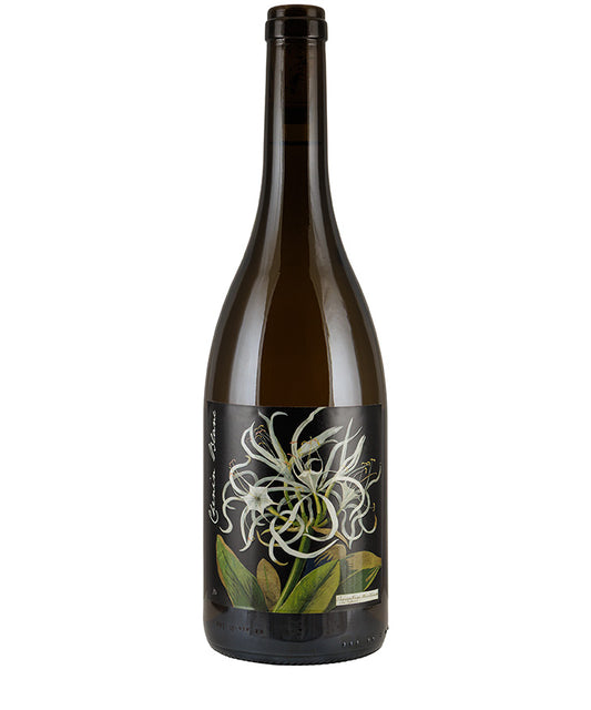 Bottle of Botanica Mary Delany Chenin Blanc 2022 white wine with botanical floral label design