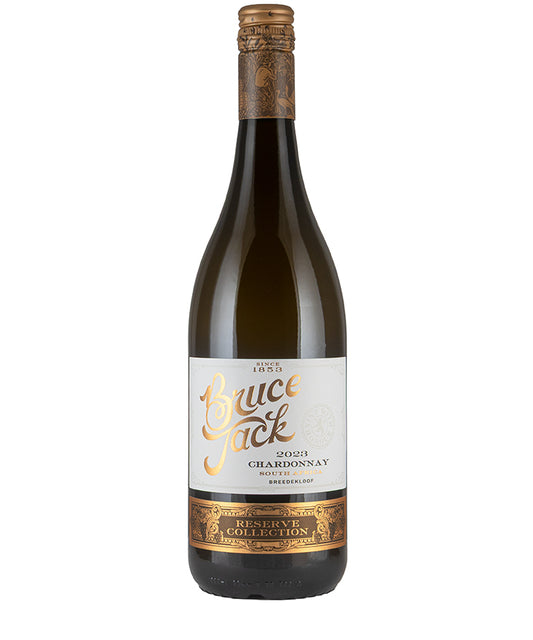 Bruce Jack Reserve Chardonnay 2023 bottle showcasing fine South African white wine from Hay Wines.