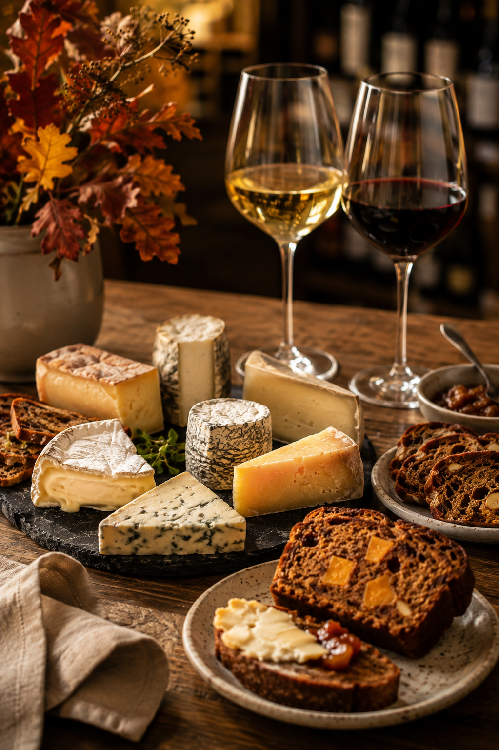 18.09.2026: "A Taste of Autumn" Cheese & Wine Tasting with autumn cheese and red and white wine