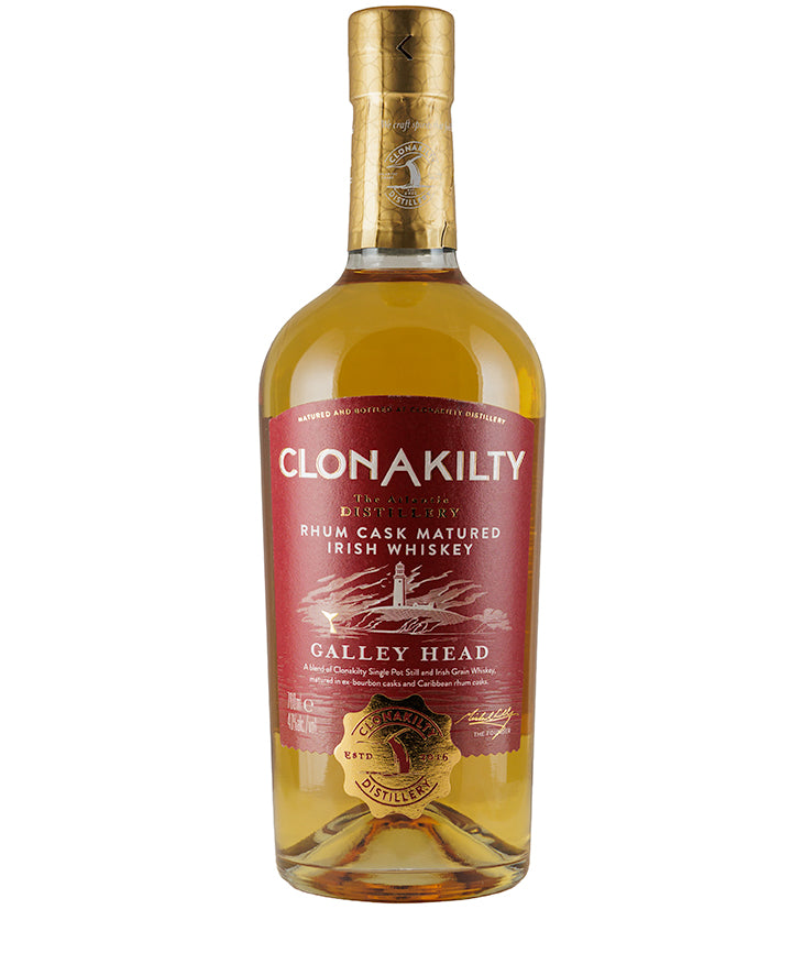Simulated alt text for Clonakilty Galley Head Rhum Cask Matured Whiskey for hays-wine-store.myshopify.com. You are an expert SEO agent. You will generate an ALT text for this image. <Store_Context> Business Details: 1) Independent UK wine merchant with a carefully cu...