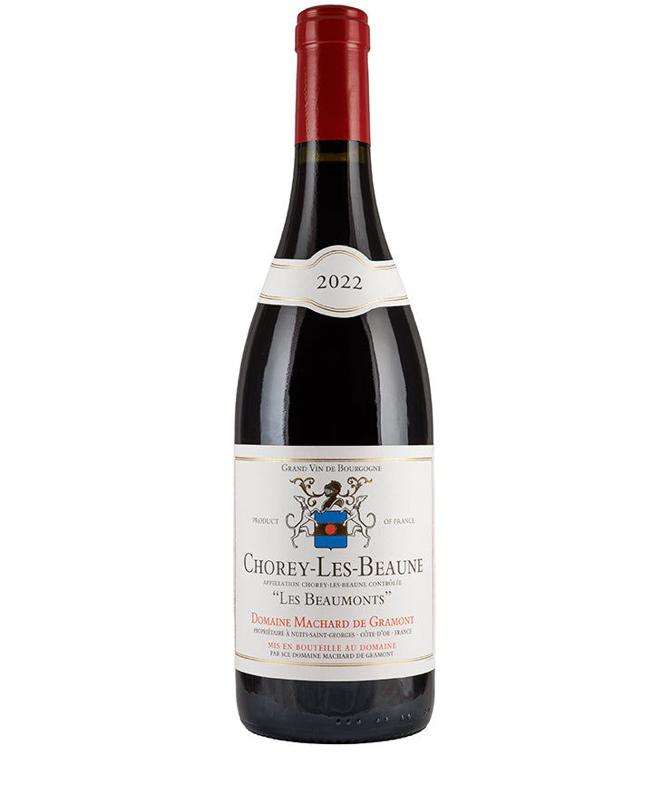 Domaine Machard de Gramont Chorey-les-Beaune Les Beaumonts 2022 bottle with classic red wine label design from Burgundy France