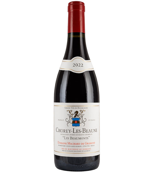 Domaine Machard de Gramont Chorey-les-Beaune Les Beaumonts 2022 bottle with classic red wine label design from Burgundy France