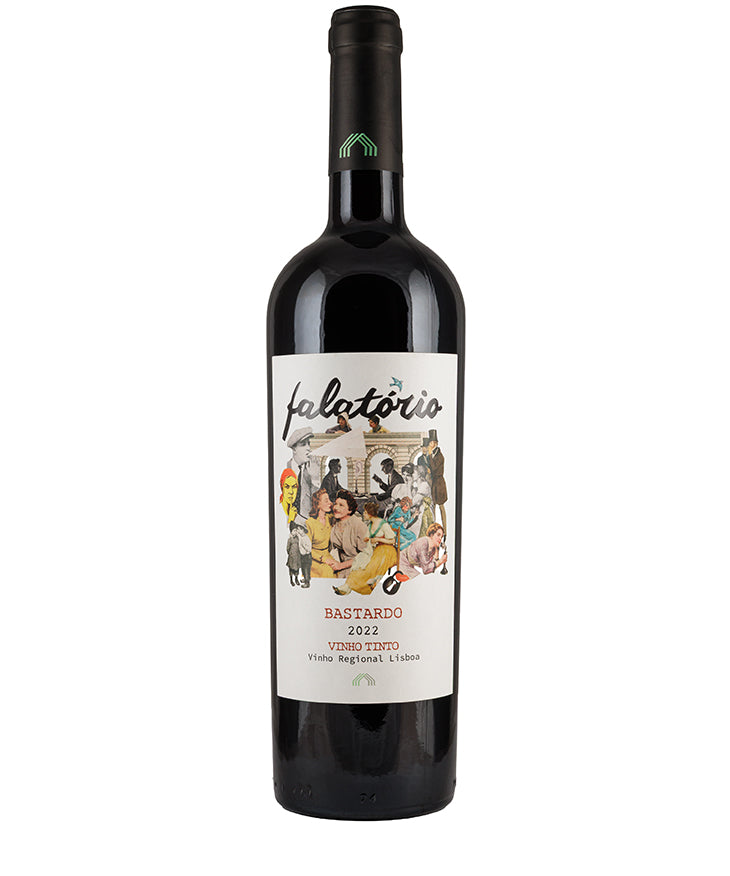Falatorio Tinto Bastardo Cas’Amaro Lisboa 2022 bottle of organic red wine with artistic label from Portugal