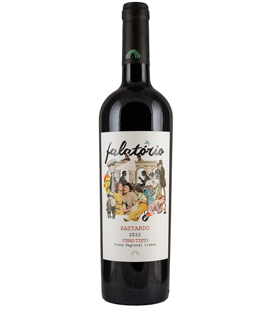 Falatorio Tinto Bastardo Cas’Amaro Lisboa 2022 bottle of organic red wine with artistic label from Portugal