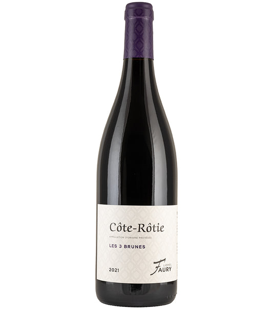 Faury Cote Rotie Trois Brunes 2023 French red wine from Rhone – wine bottle image