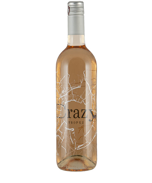Bottle of Crazy Tropez Provence Rose NV French wine with pale pink color and modern label design