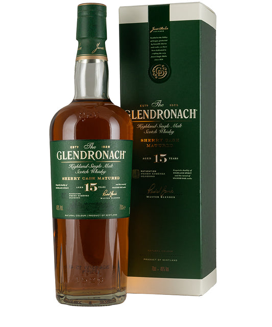 Glendronach 15 Year Old Single Malt Whisky Scotch spirit bottle image