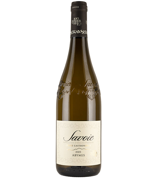 Domaine Jean Perrier et Fils Savoie Abymes 2023 white wine bottle with elegant label, French fine wine from Savoie region