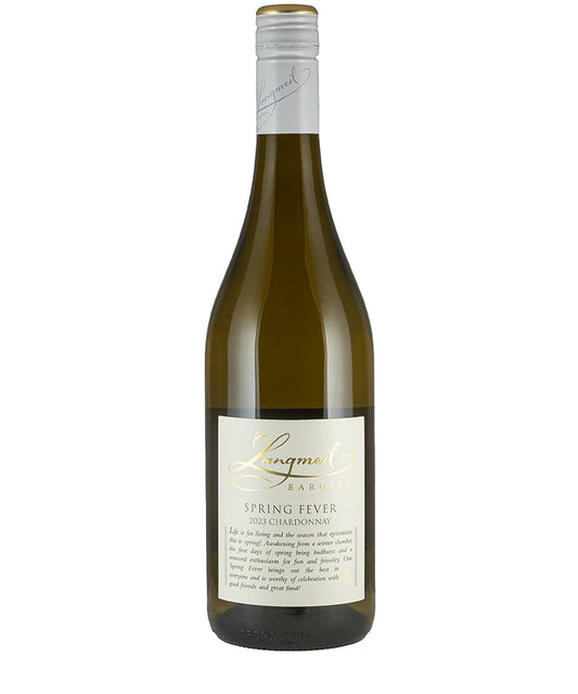 Langmeil Spring Fever Chardonnay 2023 white wine bottle from Barossa with fresh fruity notes and elegant label design
