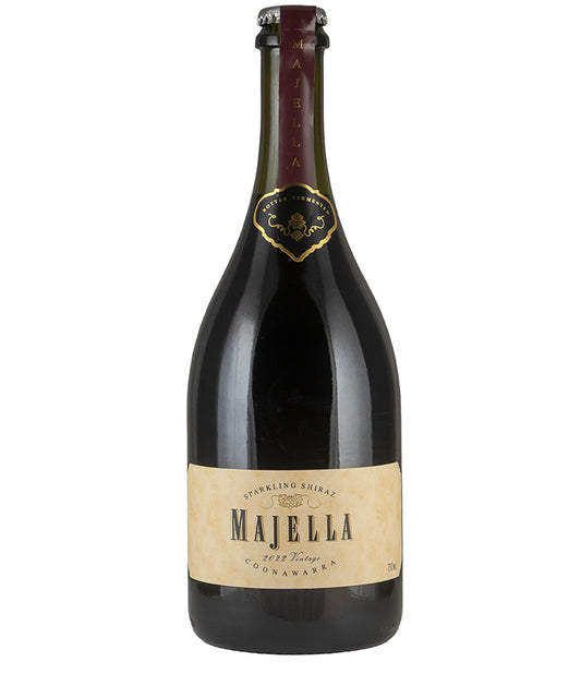 Majella Sparkling Shiraz 2022 bottle showcasing a premium Australian fine wine with sparkling red grape variety.