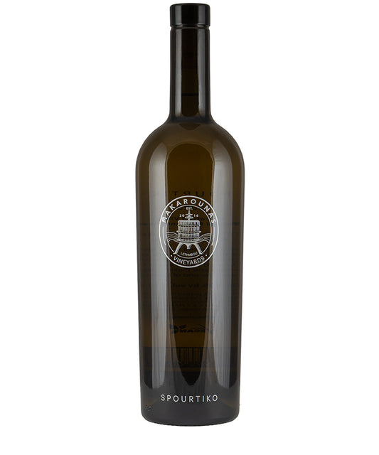 Makarounas Vineyards Spourtiko 2023 white wine bottle with citrus and floral tasting notes from Cyprus