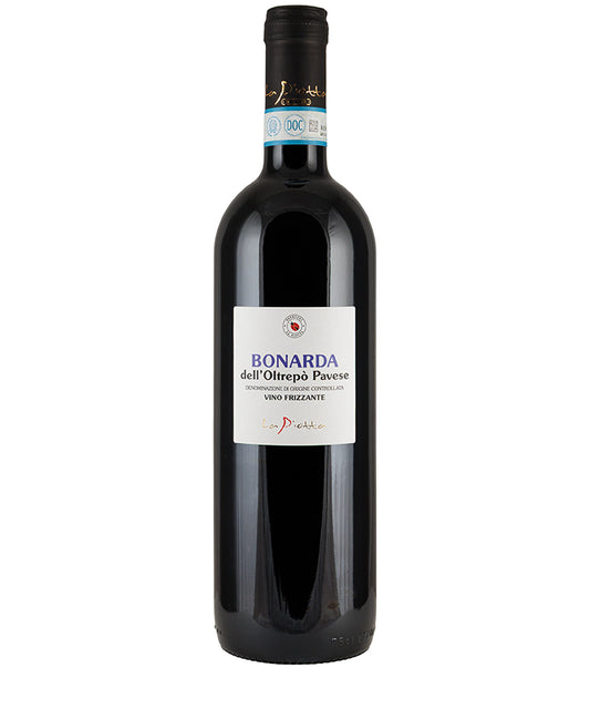 La Piotta Bonarda Frizzante 2024 sparkling red wine bottle from Italy with a simple white label