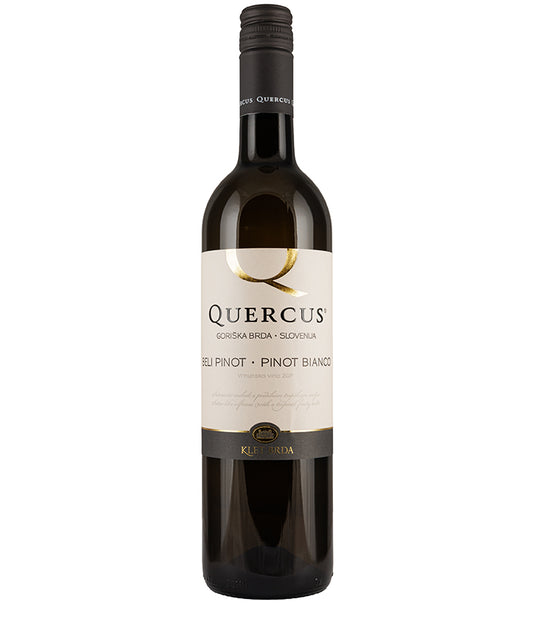 Quercus Pinot Bianco 2024 white wine bottle with minimalist label from Slovenia fine wine collection