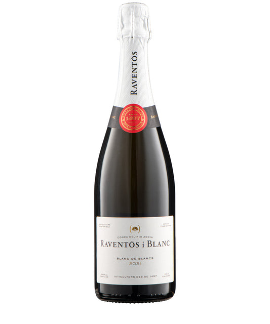 Raventos i Blanc Blanc de Blancs 2023 Spanish sparkling white wine – wine bottle image