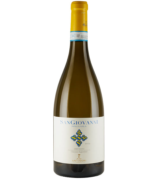 Bottle of Castello della Sala San Giovanni Orvieto Classico Superiore 2024 white wine with yellow cap
