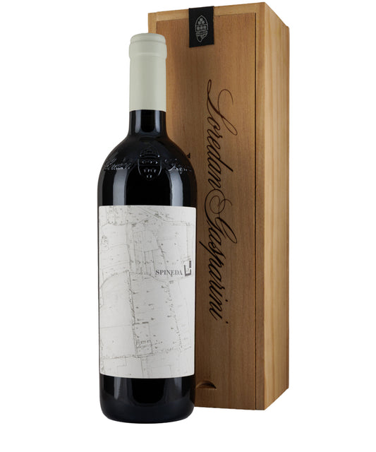 Loredan Gasparini Spineda Merlot 2021 red wine bottle in a wooden gift box