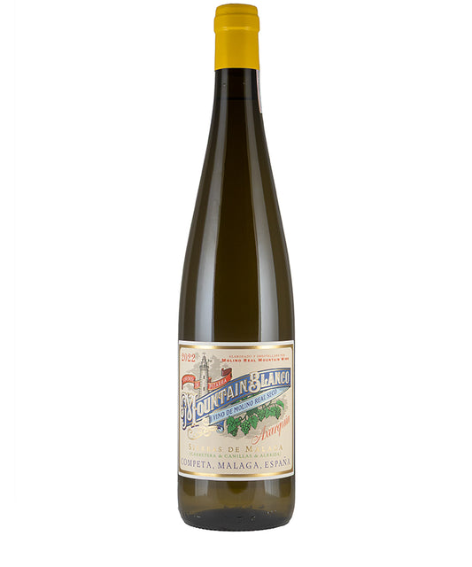 Molino Real Mountain Blanco Muscat 2022 fine white wine from Malaga with spicy and herbal notes.