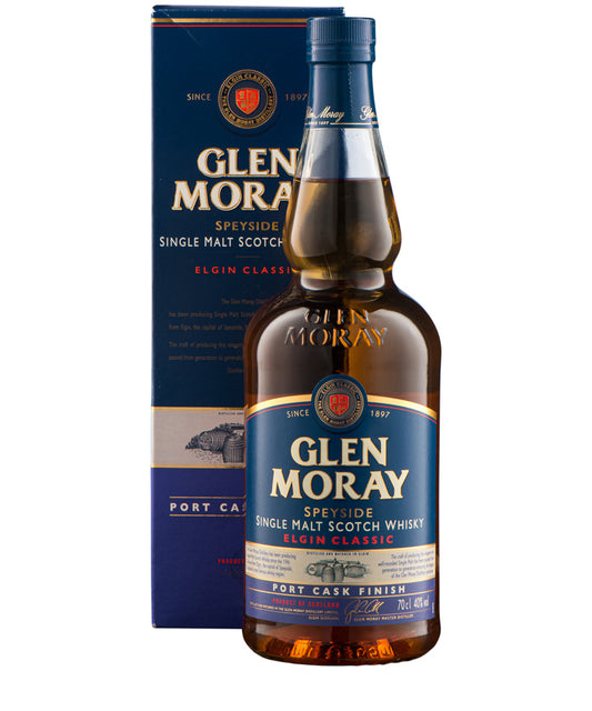 Glen Moray Port Cask Finish Single Malt Whisky Speyside Scotland – spirit bottle image