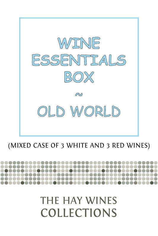 Old World Wine Box featuring wine essentials and mixed case of white and red wines by Hay Wines Collections