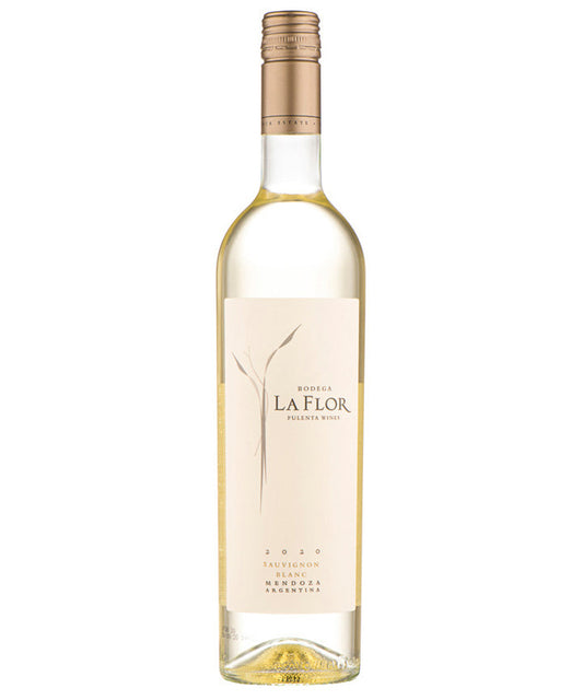 Pulenta La Flor Sauvignon Blanc 2023 white Argentine wine from Mendoza – wine bottle image