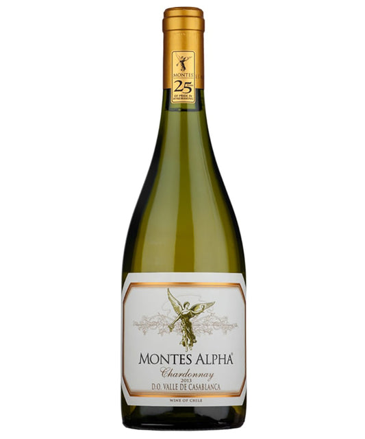 Montes Alpha Chardonnay 2022 white Chilean wine bottle image
