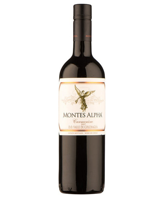 Montes Alpha Carmenere 2021 red Chilean wine from Colchagua Valley – wine bottle image