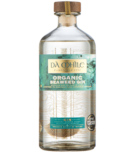 Da Mhile Organic Seaweed Gin Welsh organic spirit bottle image