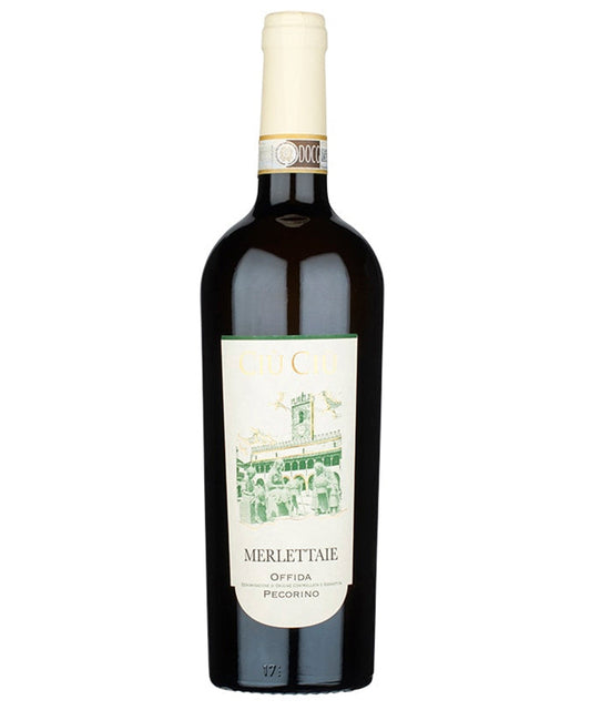 Ciu Ciu Merlettaie Offida Pecorino 2023 Italian white wine bottle image