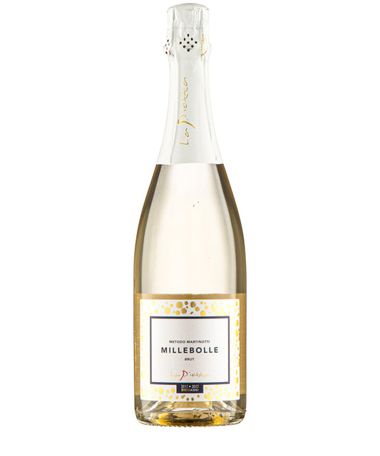 Organic Sparkling La Piotta MilleBolle Brut 2024 Italian sparkling wine – wine bottle image