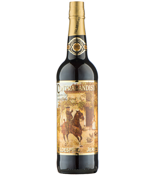 Valdespino Contrabandista Medium Dry Amontillado – Spanish fortified wine bottle image