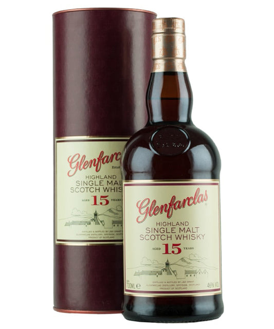 Glenfarclas 15 Year Old Single Malt Whisky Highland Scotch spirit bottle image