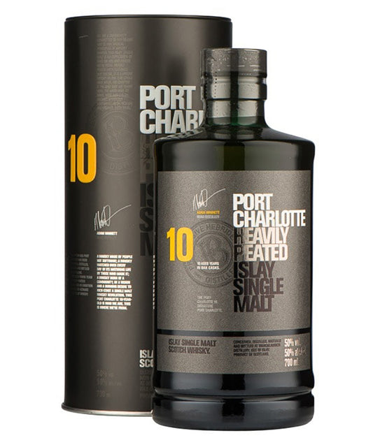 Port Charlotte 10 Year Old Single Malt Whisky from Islay Scotland – spirit bottle image